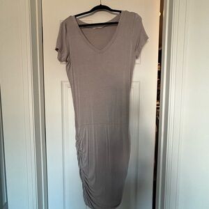 Elegant Gray V-Neck Dress